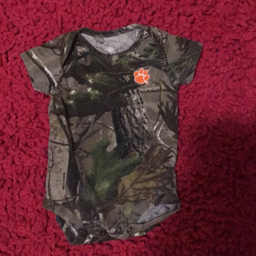 Clemson camo onesie